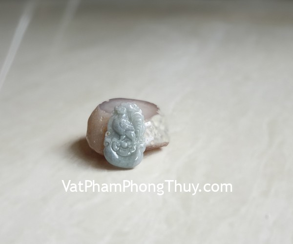 Mặt 12 con giáp ngọc phỉ thúy trong (Dậu) S6886-10