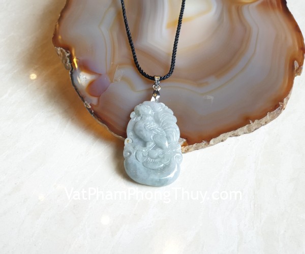 Mặt 12 con giáp ngọc phỉ thúy trong (Dậu) S6886-10