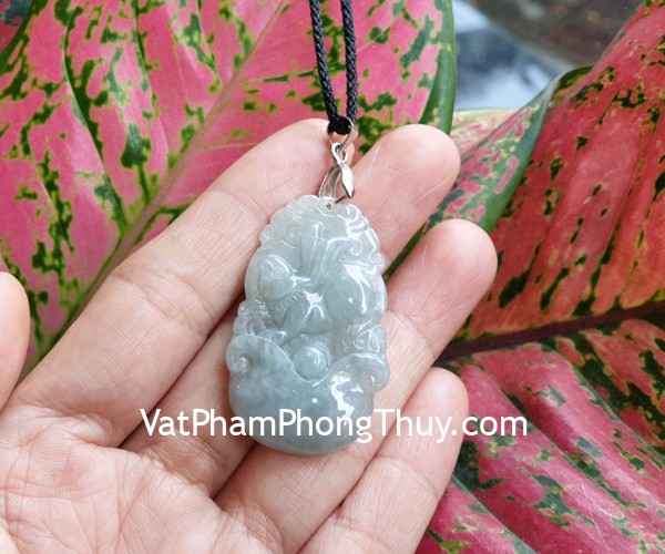 Mặt 12 con giáp ngọc phỉ thúy trong (Mão) S6886-4