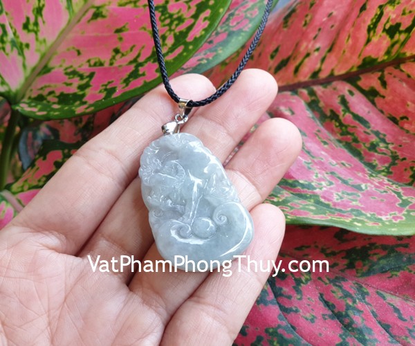 Mặt 12 con giáp ngọc phỉ thúy trong (Sửu) S6886-2