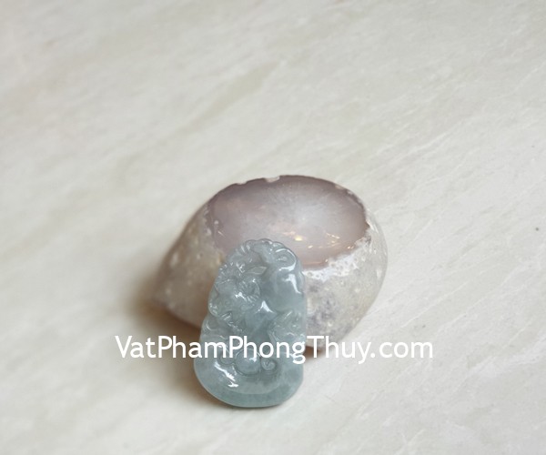 Mặt 12 con giáp ngọc phỉ thúy trong (Sửu) S6886-2