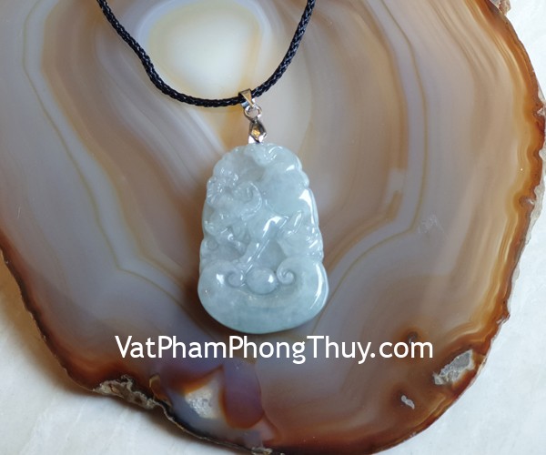 Mặt 12 con giáp ngọc phỉ thúy trong (Sửu) S6886-2