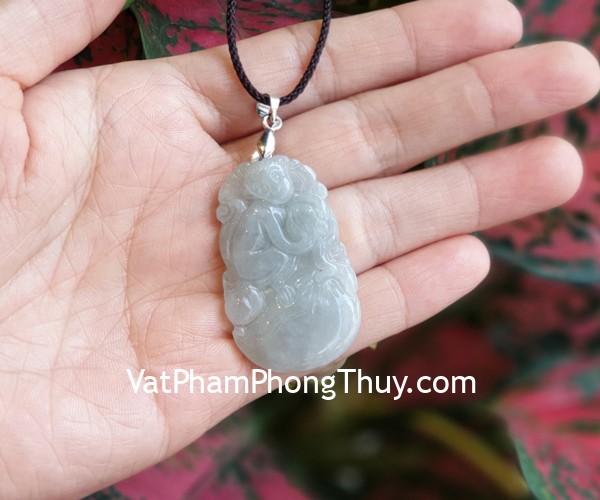 Mặt 12 con giáp ngọc phỉ thúy trong (Thân) S6886-9