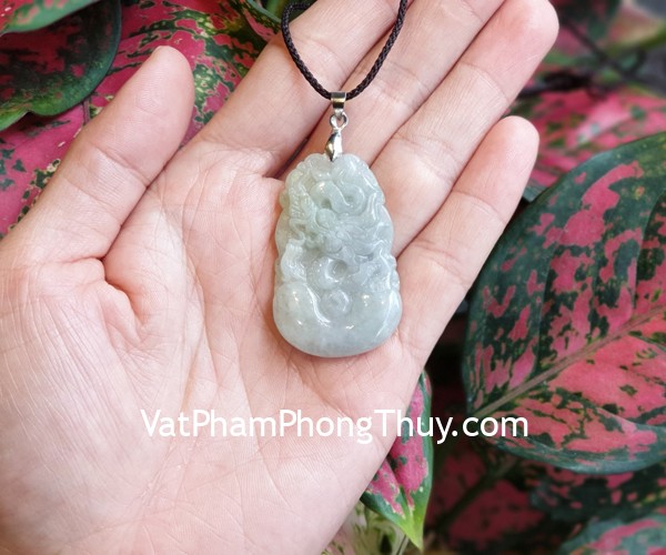 Mặt 12 con giáp ngọc phỉ thúy trong (Thìn) S6886-5