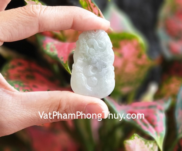 Mặt 12 con giáp ngọc phỉ thúy trong (Thìn) S6886-5