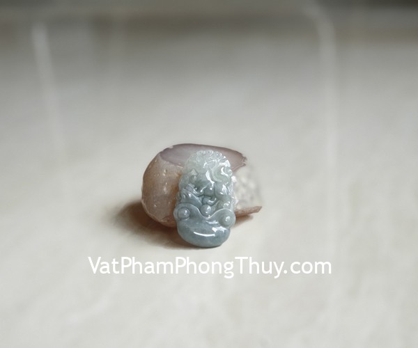 Mặt 12 con giáp ngọc phỉ thúy trong (Tuất) S6886-11