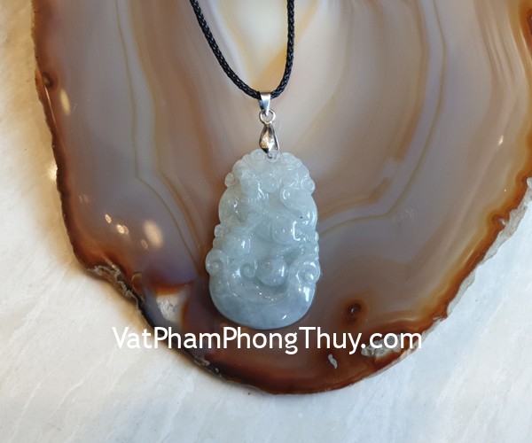 Mặt 12 con giáp ngọc phỉ thúy trong (Tý) S6886-1