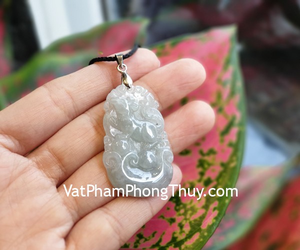 Mặt 12 con giáp ngọc phỉ thúy trong (Tý) S6886-1