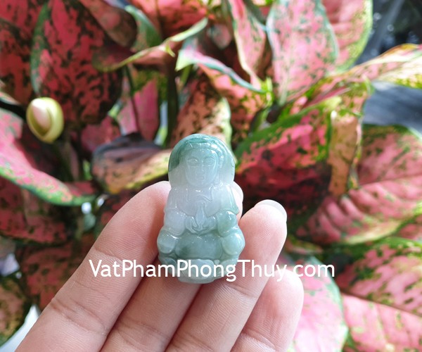 Mặt quan âm Phỉ Thúy xanh bình an S6883