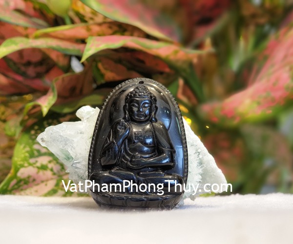 Phật A Di Đà (tuổi Tuất + Hợi) đá hắc ngà S6844-8