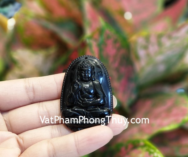 Phật A Di Đà (tuổi Tuất + Hợi) đá hắc ngà S6844-8