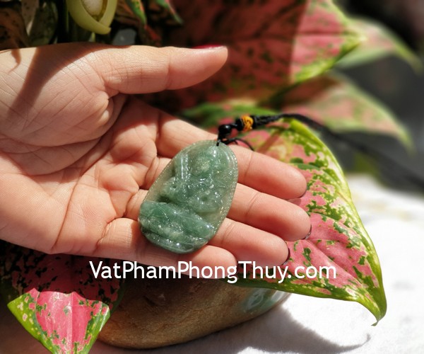 Phật bản mệnh Hư Không Tạng ngọc Phỉ Thúy tuổi Sửu + Dần S6864-2