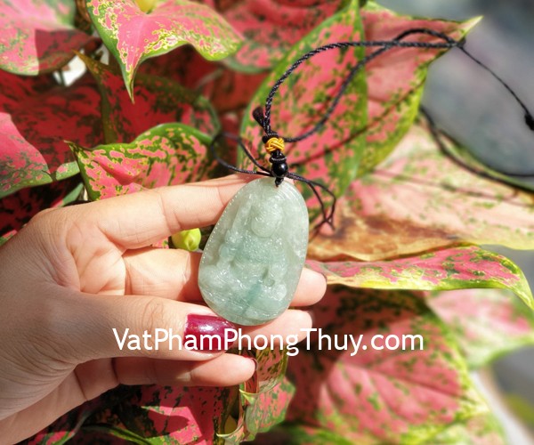 Phật bản mệnh Phỉ Thúy xanh đậm sắc sảo A+ lớn, tuổi Dậu S6864-7