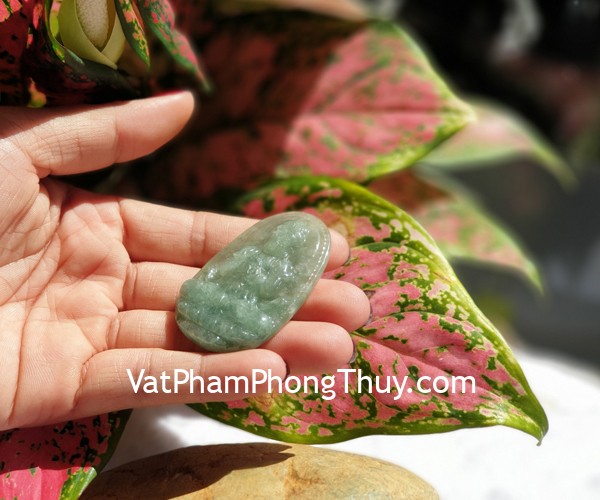 Phật bản mệnh Phỉ Thúy xanh đậm sắc sảo A+ lớn, tuổi Mùi, Thân S6864-6