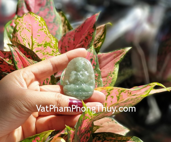 Phật bản mệnh Phỉ Thúy xanh đậm sắc sảo A+ lớn, tuổi Mùi, Thân S6864-6