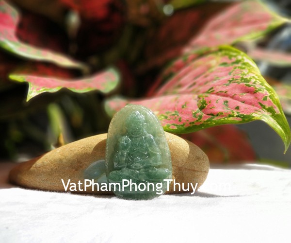 Phật bản mệnh Phỉ Thúy xanh đậm sắc sảo A+ lớn, tuổi Tuất, Hợi S6864-8