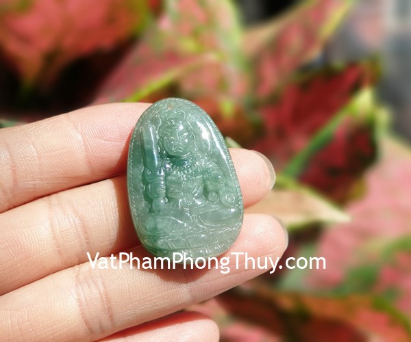 Phật bản mệnh Phỉ Thúy xanh đậm sắc sảo A+ nhỏ tuổi dậu S6865-7