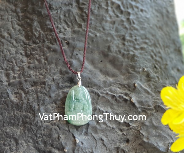 Phật bản mệnh Phỉ Thúy xanh đậm sắc sảo A+ nhỏ tuổi dậu S6865-7