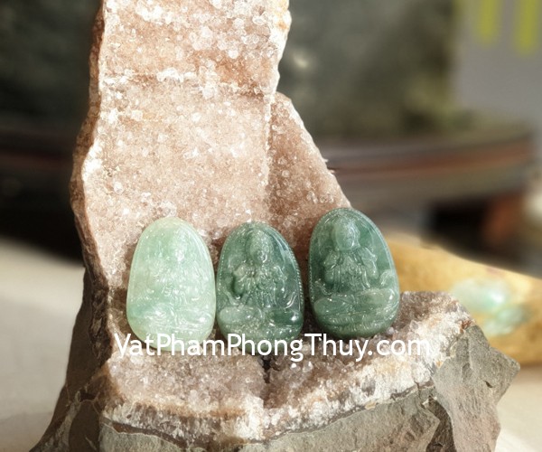 Phật bản mệnh Phỉ Thúy xanh đậm sắc sảo A+ nhỏ tuổi Mùi, Thân S6865-6