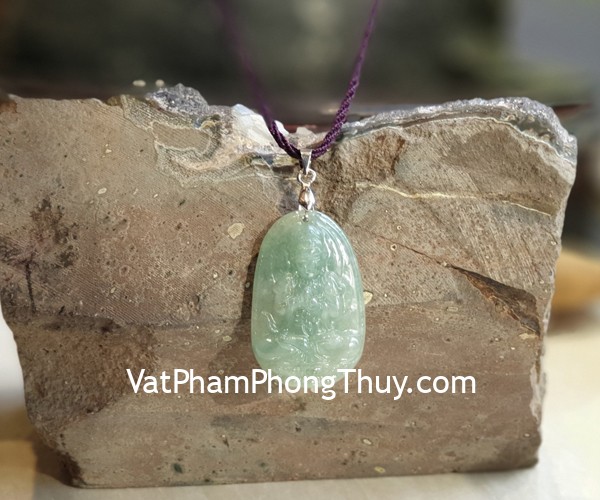 Phật bản mệnh Phỉ Thúy xanh đậm sắc sảo A+ nhỏ tuổi Mùi, Thân S6865-6