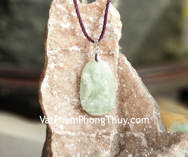 Phật bản mệnh Phỉ Thúy xanh đậm sắc sảo A+ nhỏ tuổi Ngọ S6865-5