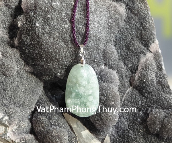 Phật bản mệnh Phỉ Thúy xanh đậm sắc sảo A+ nhỏ tuổi Thìn, Tỵ S6865-4