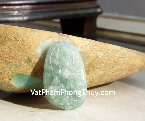 Phật bản mệnh Phỉ Thúy xanh đậm sắc sảo A+ nhỏ tuổi Thìn, Tỵ S6865-4