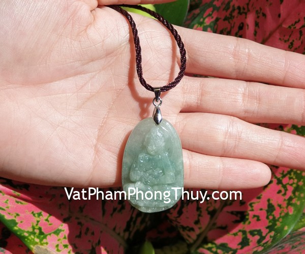 Phật bản mệnh Phỉ Thúy xanh đậm sắc sảo A+ nhỏ tuổi Tuất+Hợi S6865-8