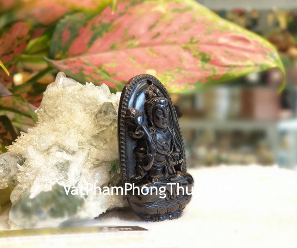 Phật Đại Thế Chí Bồ Tát (tuổi Ngọ) đá hắc ngà S6844-5