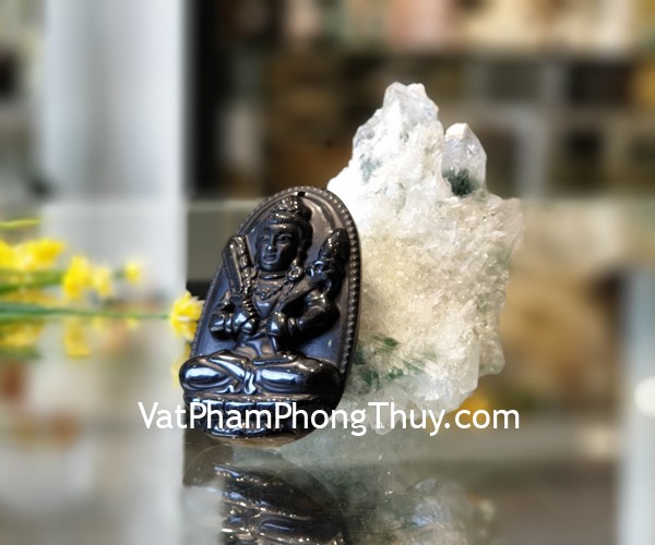 Phật Hư Không Tạng (tuổi Sửu + Dần) đá hắc ngà S6844-2