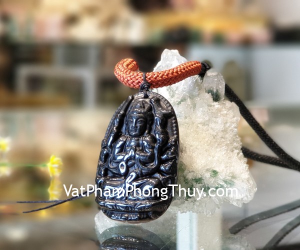 Phật Thiên Thủ Thiên Nhãn (tuổi Tý) đá hắc ngà S6844-1